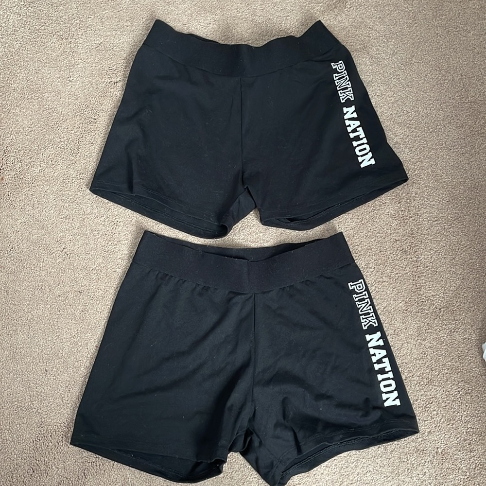 Victoria Secret Pink Nation Ultimate Yoga Shorts Women's Black Bike Small EUC